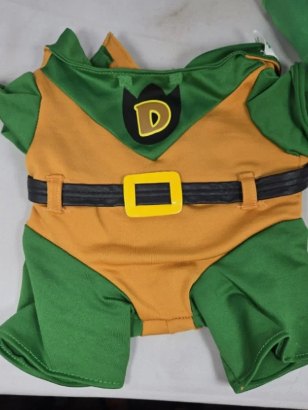Build-A-Bear Dino Superhero Costume Green Yellow Cape Outfit BAB Retired Clothes